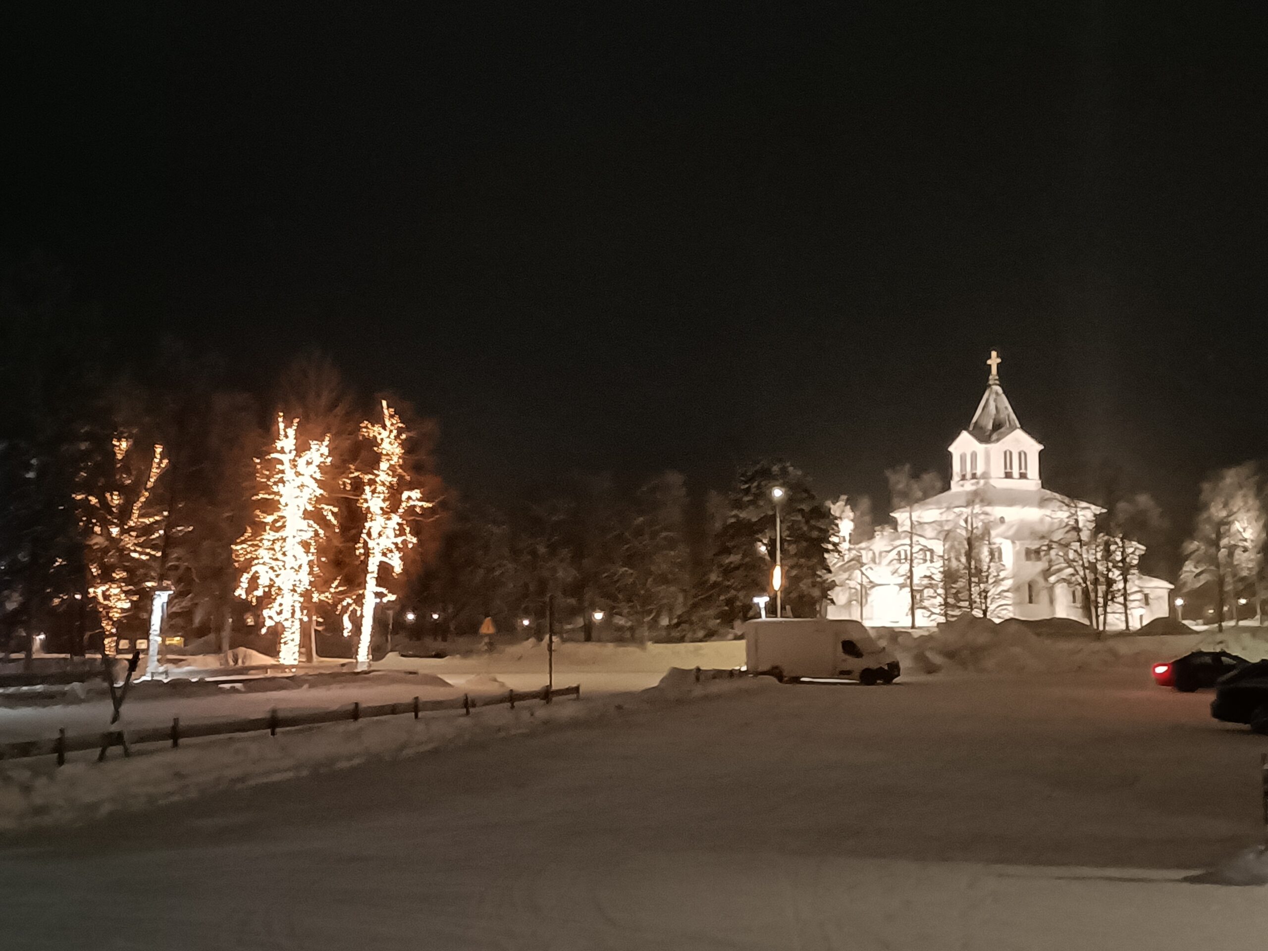 Bilder von Gällivare nach dem Eindunkeln